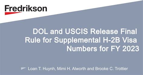 DOL and USCIS Release Final Rule for Supplemental H.